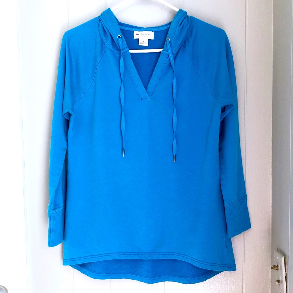 Liz Claiborne Weekend Cotton Pullover Hoodie Sweater Top Lightweight Casual